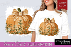 Autumn Pumpkin Square Tshirt Background - Fall Pumpkin, PNG Product Image 1