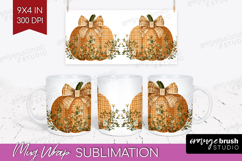 Autumn Pumpkin Mug Wrap - Fall Pumpkin, Mug PNG Sublimation Product Image 1