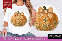 Autumn Pumpkin Round Tshirt Background - Fall Pumpkin, PNG Product Image 1
