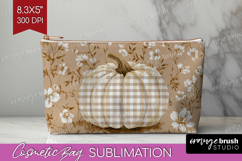 Autumn Pumpkin Cosmetic Bag - Fall Pumpkin, Makeup Bag PNG Product Image 1