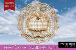 Autumn Pumpkin Wind Spinner Sublimation PNG - Fall Pumpkin, Product Image 1