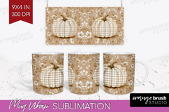 Autumn Pumpkin Mug Wrap - Fall Pumpkin, Mug PNG Sublimation Product Image 1