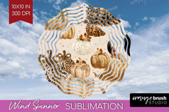 Autumn Pumpkin Wind Spinner Sublimation PNG - Fall Pumpkin, Product Image 1