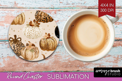 Autumn Pumpkin Round Coaster - Fall Pumpkin, Coaster PNG Product Image 1