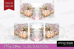 Autumn Pumpkin Mug Wrap - Fall Pumpkin, Mug PNG Sublimation Product Image 1