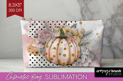 Autumn Pumpkin Cosmetic Bag - Fall Pumpkin, Makeup Bag PNG Product Image 1