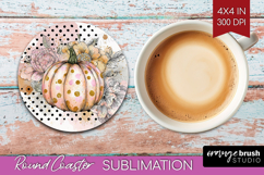 Autumn Pumpkin Round Coaster - Fall Pumpkin, Coaster PNG Product Image 1