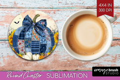 Autumn Pumpkin Round Coaster - Fall Pumpkin, Coaster PNG Product Image 1