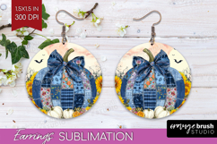 Autumn Pumpkin Round Earrings - Fall Pumpkin, PNG Product Image 1