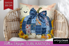 Autumn Pumpkin Pillow Sublimation - Fall Pumpkin, Pillow PNG Product Image 1
