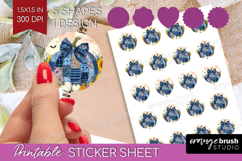 Autumn Pumpkin Round Sticker - Fall Pumpkin, Printable Sheet Product Image 1
