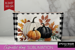 Autumn Pumpkin Cosmetic Bag - Fall Pumpkin, Makeup Bag PNG Product Image 1
