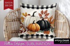 Autumn Pumpkin Pillow Sublimation - Fall Pumpkin, Pillow PNG Product Image 1