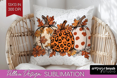 Autumn Pumpkin Pillow Sublimation - Fall Pumpkin, Pillow PNG Product Image 1