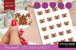 Autumn Pumpkin Round Sticker - Fall Pumpkin, Printable Sheet Product Image 1