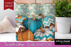 Autumn Pumpkin Tumbler Wrap - Fall Pumpkin, Tumbler PNG Product Image 1