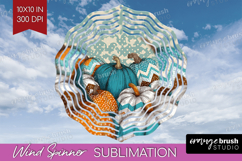 Autumn Pumpkin Wind Spinner Sublimation PNG - Fall Pumpkin, Product Image 1