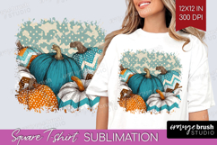Autumn Pumpkin Square Tshirt Background - Fall Pumpkin, PNG Product Image 1