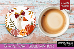 Autumn Pumpkin Round Coaster - Fall Pumpkin, Coaster PNG Product Image 1