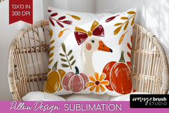 Autumn Pumpkin Pillow Sublimation - Fall Pumpkin, Pillow PNG Product Image 1