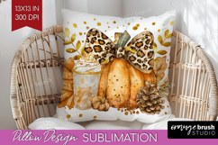 Autumn Pumpkin Pillow Sublimation - Fall Pumpkin, Pillow PNG Product Image 1