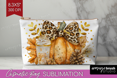 Autumn Pumpkin Cosmetic Bag - Fall Pumpkin, Makeup Bag PNG Product Image 1