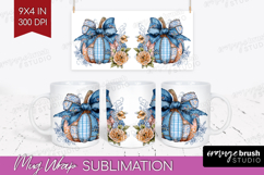 Autumn Pumpkin Mug Wrap - Fall Pumpkin, Mug PNG Sublimation Product Image 1