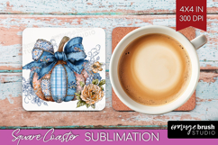 Autumn Pumpkin Square Coaster - Fall Pumpkin, Coaster PNG Product Image 1