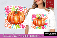 Autumn Pumpkin Square Tshirt Background - Fall Pumpkin, PNG Product Image 1