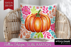Autumn Pumpkin Pillow Sublimation - Fall Pumpkin, Pillow PNG Product Image 1