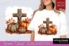Autumn Pumpkin Square Tshirt Background - Fall Pumpkin, PNG Product Image 1
