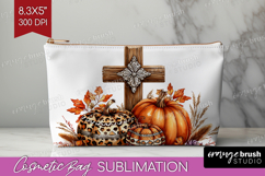 Autumn Pumpkin Cosmetic Bag - Fall Pumpkin, Makeup Bag PNG Product Image 1