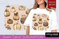 Autumn Pumpkin Square Tshirt Background - Fall Pumpkin, PNG Product Image 1