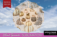 Autumn Pumpkin Wind Spinner Sublimation PNG - Fall Pumpkin, Product Image 1