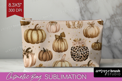Autumn Pumpkin Cosmetic Bag - Fall Pumpkin, Makeup Bag PNG Product Image 1