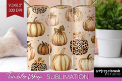 Autumn Pumpkin Tumbler Wrap - Fall Pumpkin, Tumbler PNG Product Image 1