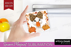 Autumn Pumpkin Magnet Sublimation - Fall Pumpkin, Square PNG Product Image 1