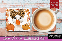 Autumn Pumpkin Square Coaster - Fall Pumpkin, Coaster PNG Product Image 1