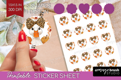 Autumn Pumpkin Round Sticker - Fall Pumpkin, Printable Sheet Product Image 1