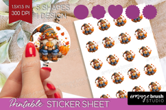 Autumn Pumpkin Round Sticker - Fall Pumpkin, Printable Sheet Product Image 1