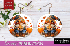 Autumn Pumpkin Round Earrings - Fall Pumpkin, PNG Product Image 1