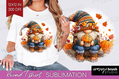 Autumn Pumpkin Round Tshirt Background - Fall Pumpkin, PNG Product Image 1