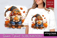 Autumn Pumpkin Square Tshirt Background - Fall Pumpkin, PNG Product Image 1