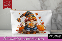 Autumn Pumpkin Cosmetic Bag - Fall Pumpkin, Makeup Bag PNG Product Image 1