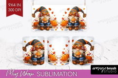 Autumn Pumpkin Mug Wrap - Fall Pumpkin, Mug PNG Sublimation Product Image 1