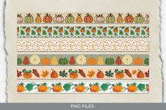 Autumn Leaves and Pumpkin Seamless Pattern Strips Product Image 1