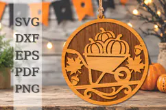 Autumn Pumpkin Basket Laser Cut SVG Product Image 1