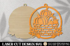 Autumn Pumpkin Basket Laser Cut SVG Product Image 2
