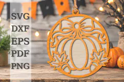 Autumn Pumpkin Bell Laser Cut SVG Product Image 1