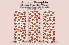 Autumn Pumpkin skinny tumbler sublimation wrap with high resolution 300 DPI and transparant background perfect for 20oz and 30oz skinny tumbler